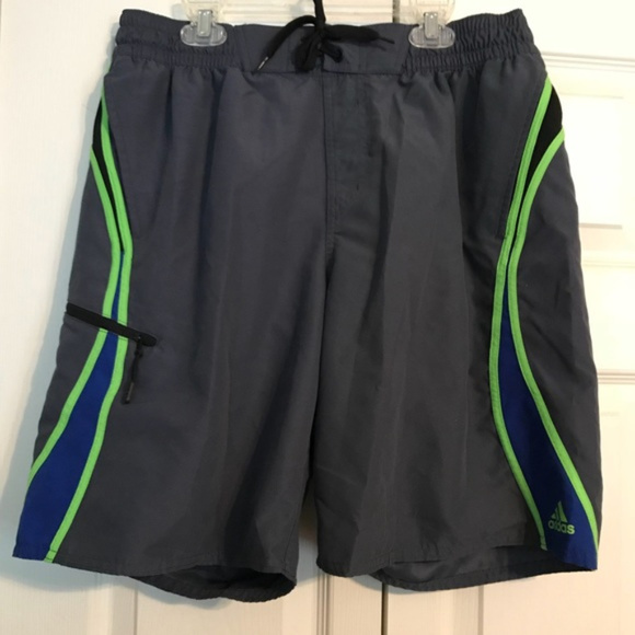 adidas green swim shorts